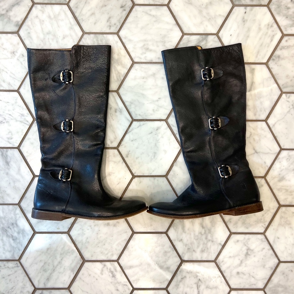 Black Frye Riding Boots, Size 7